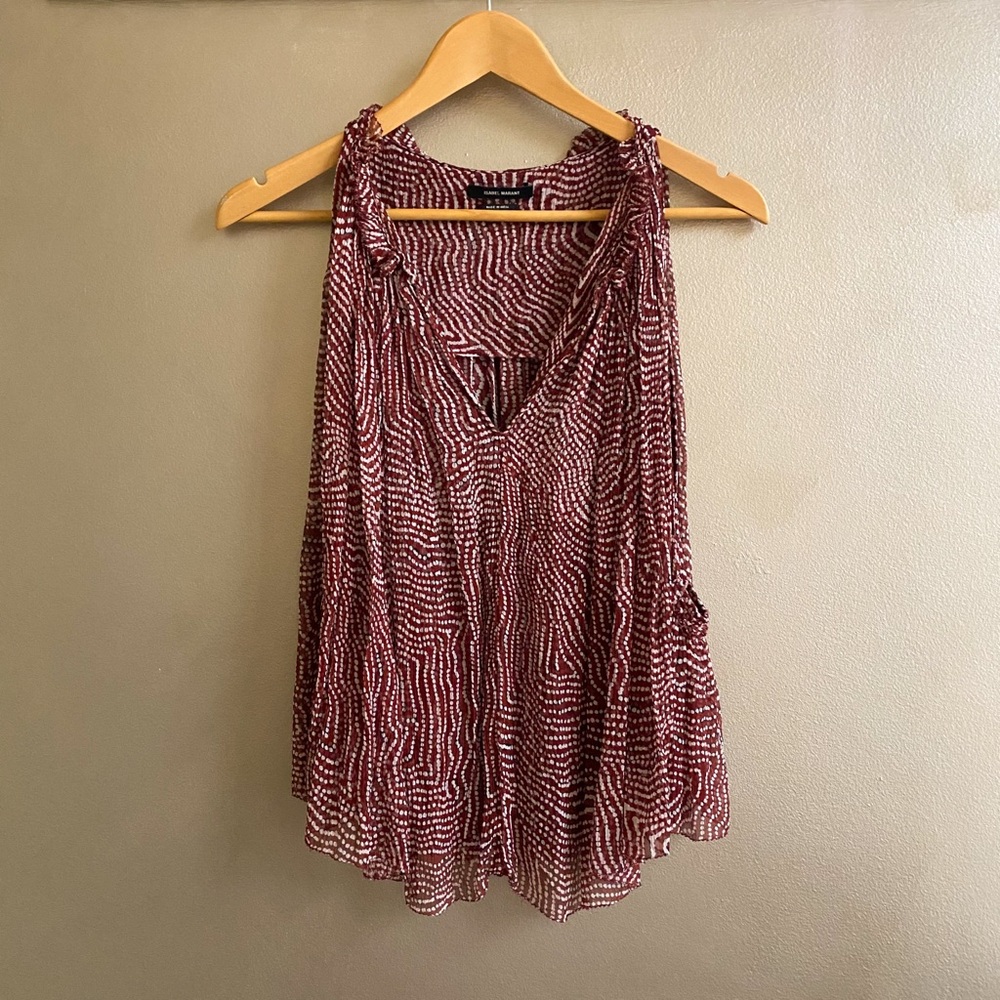 Isabel Marant Silk Chiffon Dot printed Blouse